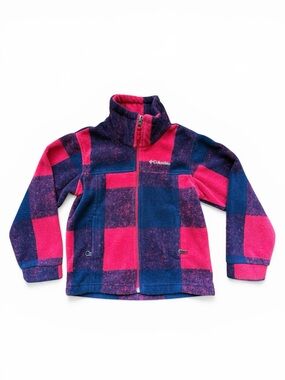 Columbia Red + Black Buffalo Plaid Fleece Jacket